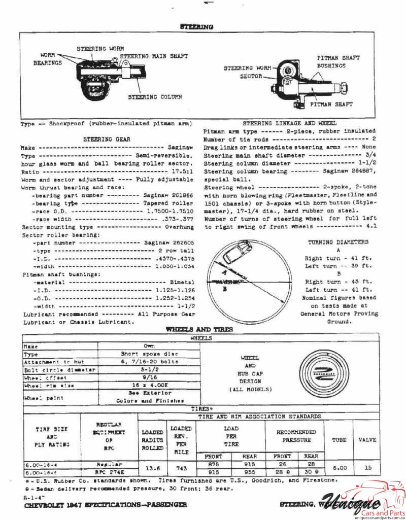 1947 Chevrolet Specifications Page 39
